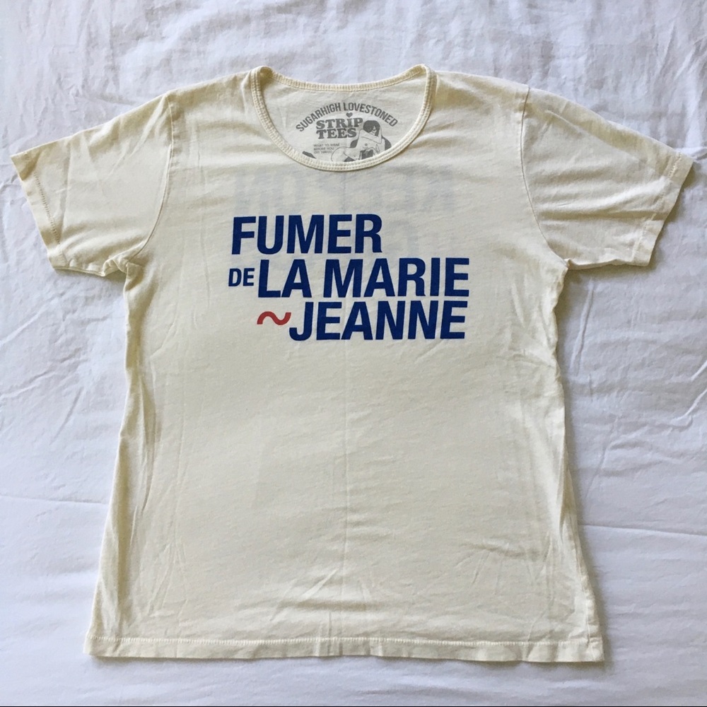 SOLD Keep On Le Grass Cream Boyfriend Tee
